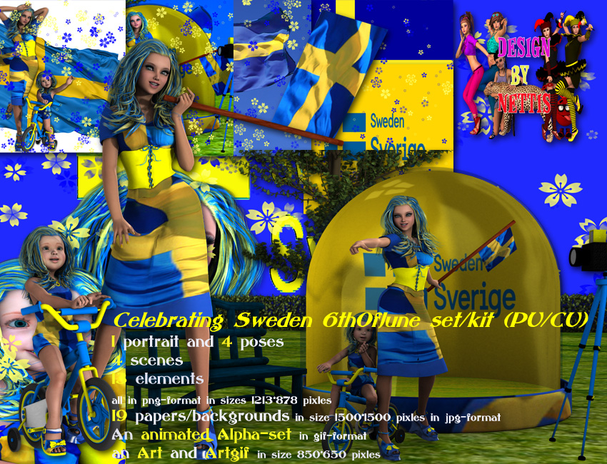 Celebrating Sweden 6th Of June set/kit (PU/CU) - Click Image to Close